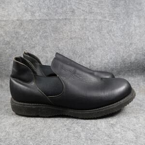 Work America Shoes Mens 10.5 EE Slip On Moc Low Boot Black Leather Eva Tech Sole